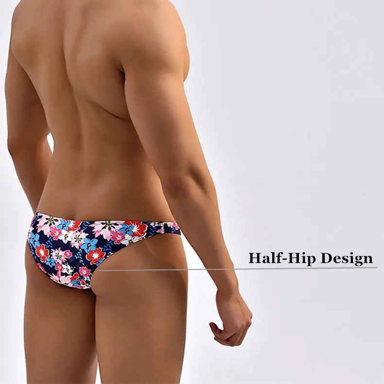 Tropical Flowers Low Cut Swim Brief