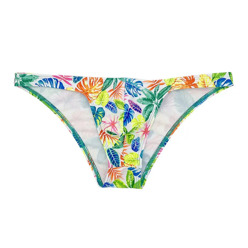 Tropical Flowers Low Cut Swim Brief
