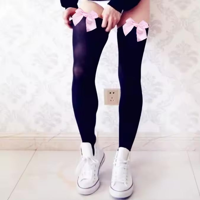 Above the Knee Men's Stockings with Bow